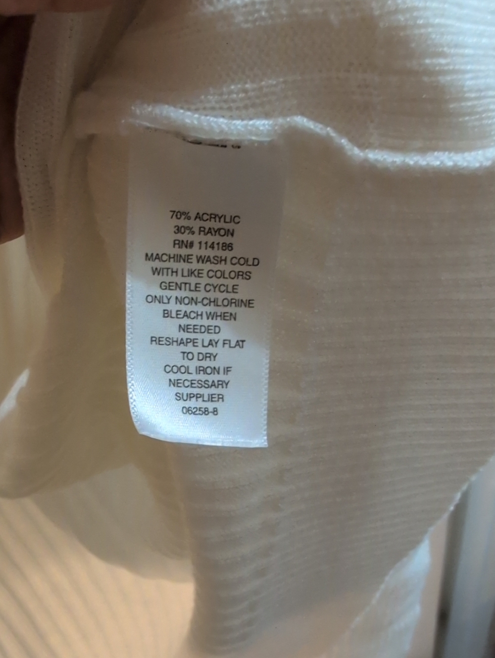 Liz Claiborne White Open-Front Ribbed Cardigan Sweater - Picture 5 of 5